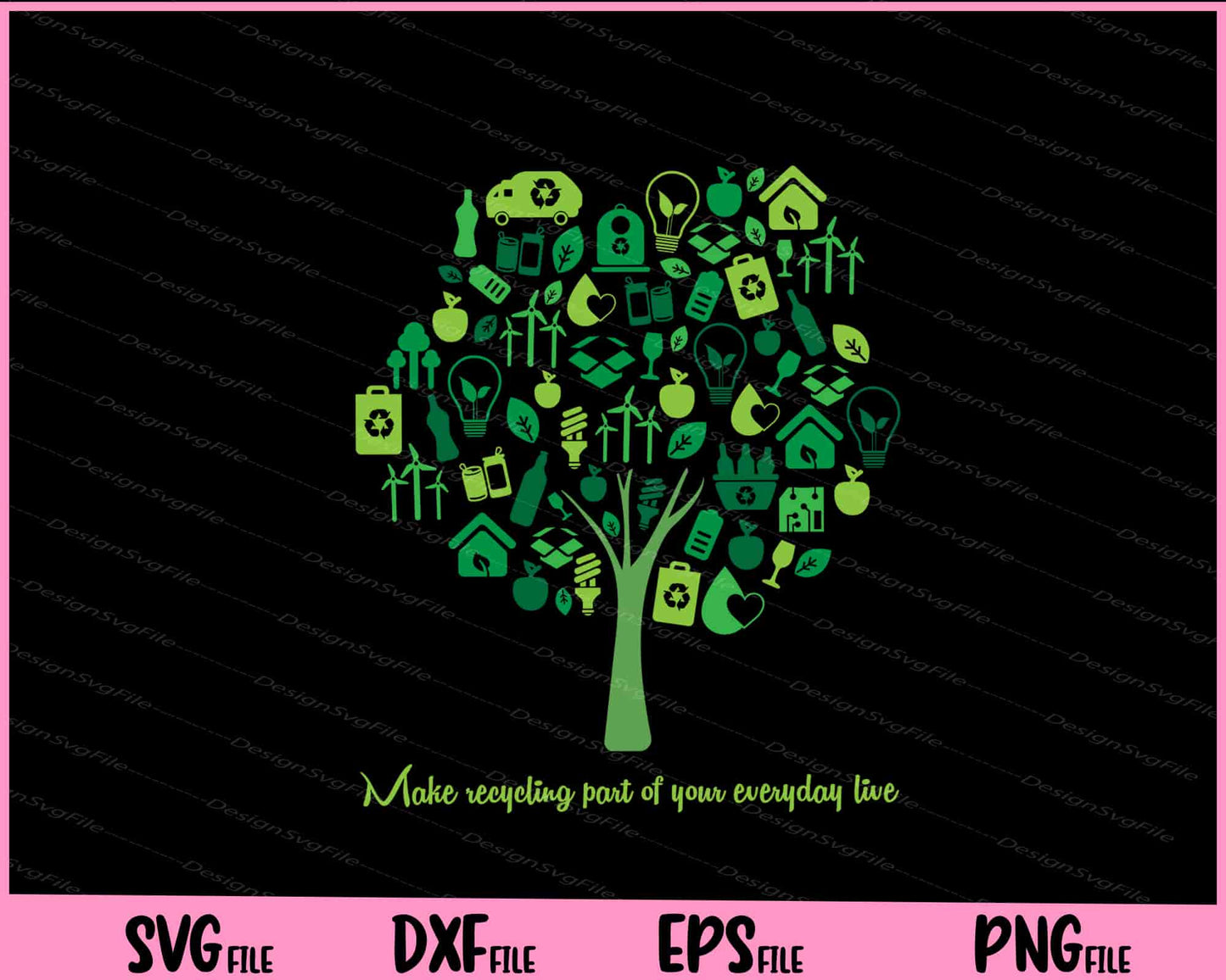 Recycle Tree Ecology Svg Cutting Printable Files  - Premium Cutting Files in SVG, PNG & EPS Formats - Premium SVG Cutting Files for Crafts