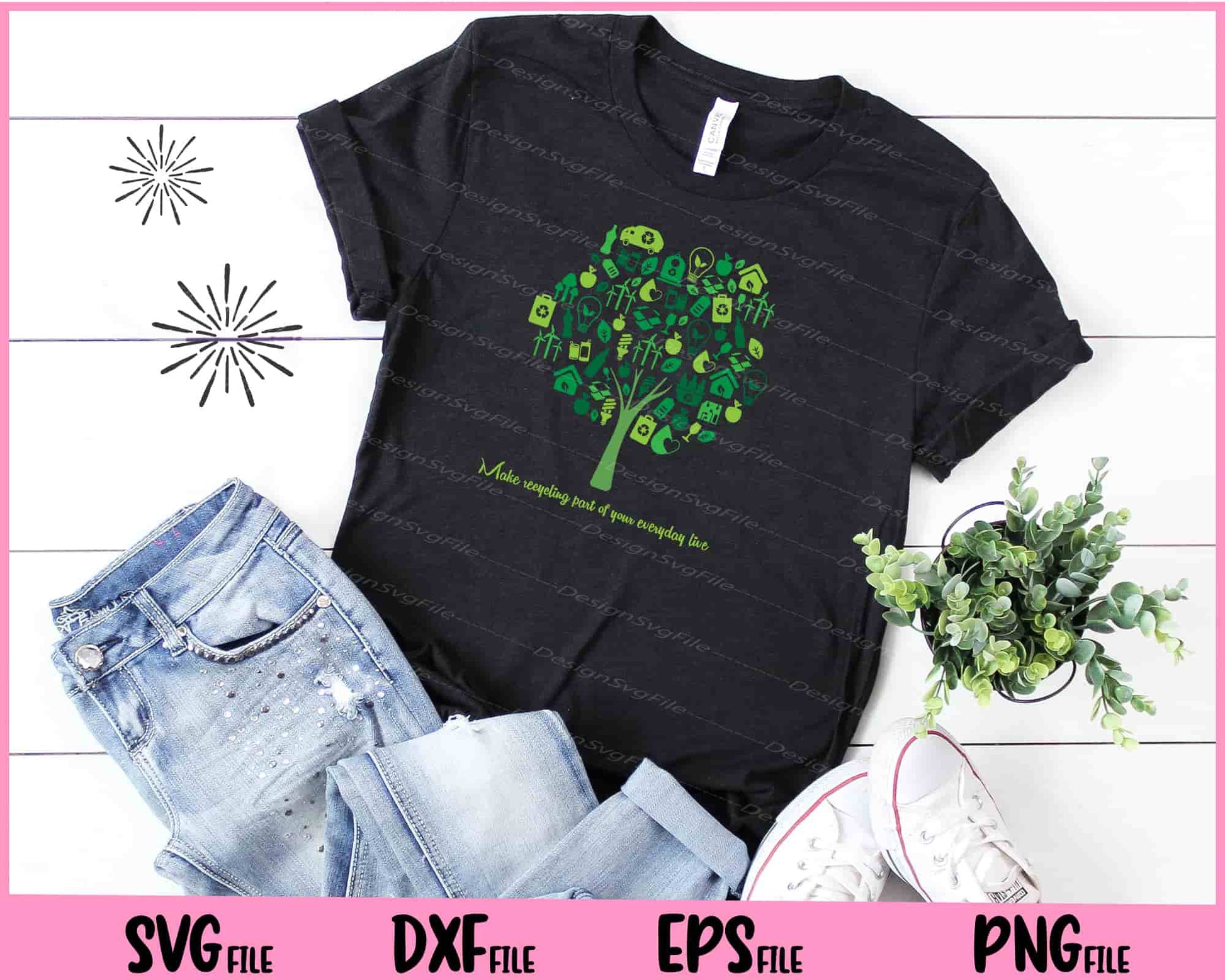 Recycle Tree Ecology Svg Cutting Printable Files  - Premium Cutting Files in SVG, PNG & EPS Formats - Premium SVG Cutting Files for Crafts