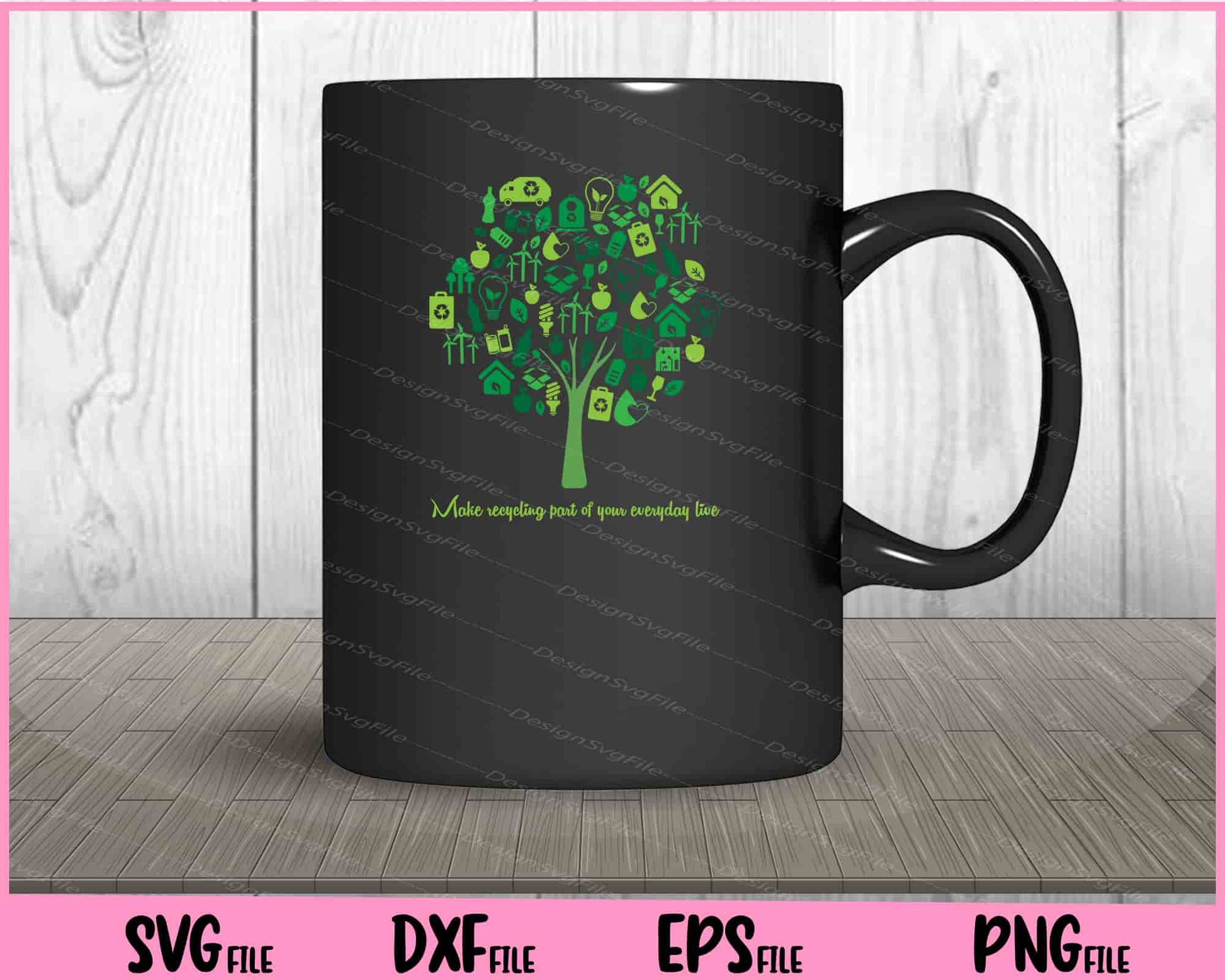 Recycle Tree Ecology Svg Cutting Printable Files  - Premium Cutting Files in SVG, PNG & EPS Formats - Premium SVG Cutting Files for Crafts