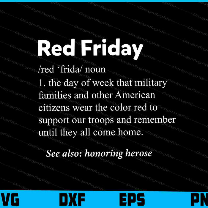 Red Friday Honor Heroes Definition Soldier SVG