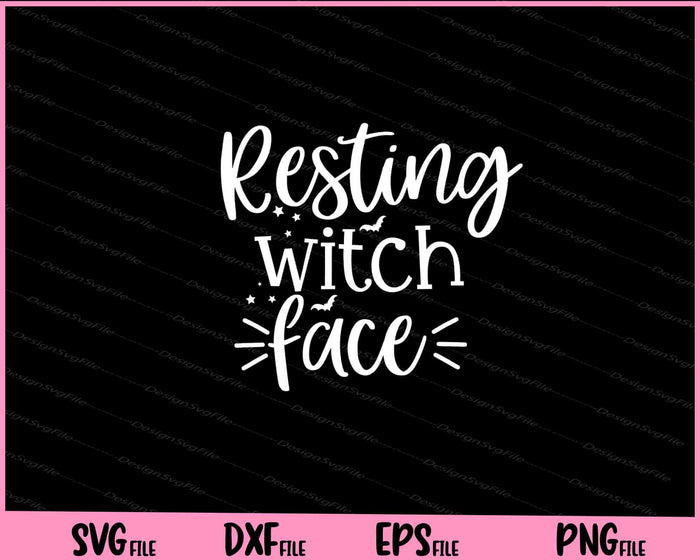 Resting Witch Face Halloween Svg Cutting Printable Files  - Premium Cutting Files in SVG, PNG & EPS Formats - Premium SVG Cutting Files for Crafts