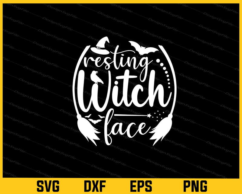 Resting Witch Face Halloween svg