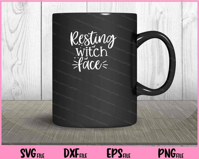 Resting Witch Face Halloween Svg Cutting Printable Files  - Premium Cutting Files in SVG, PNG & EPS Formats - Premium SVG Cutting Files for Crafts