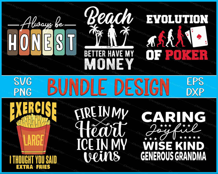 Collection of humorous and motivational text designs with various fonts and colors on a black background.