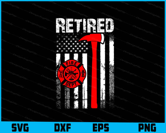 Retired Firefighter American Flag SVG