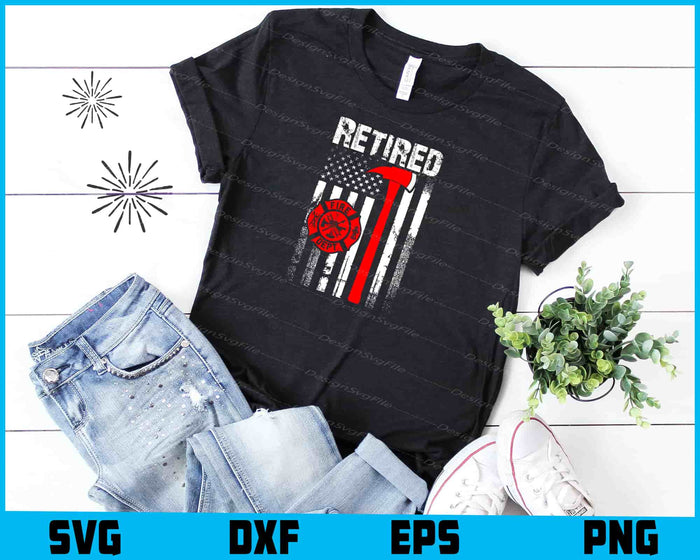 Retired Firefighter American Flag SVG