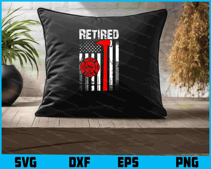 Retired Firefighter American Flag SVG