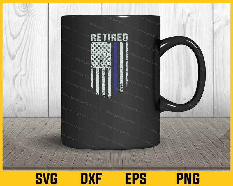 Retired Police American Flag Svg Cutting Printable File  - Premium Cutting Files in SVG, PNG & EPS Formats - Premium SVG Cutting Files for Crafts