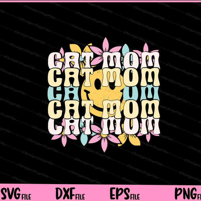 Retro Cat Mom Svg Cutting Printable Files  - Premium Cutting Files in SVG, PNG & EPS Formats - Premium SVG Cutting Files for Crafts