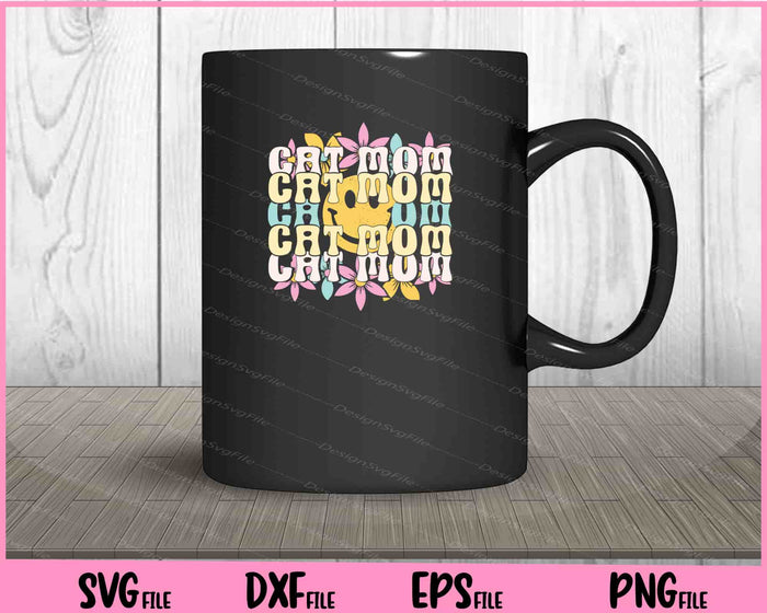 Retro Cat Mom Svg Cutting Printable Files  - Premium Cutting Files in SVG, PNG & EPS Formats - Premium SVG Cutting Files for Crafts