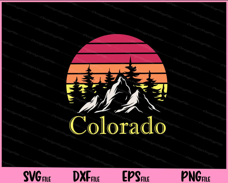 Retro Colorado CO Mountains Wildlife Bighorn Svg Cutting Printable Files  - Premium Cutting Files in SVG, PNG & EPS Formats - Premium SVG Cutting Files for Crafts