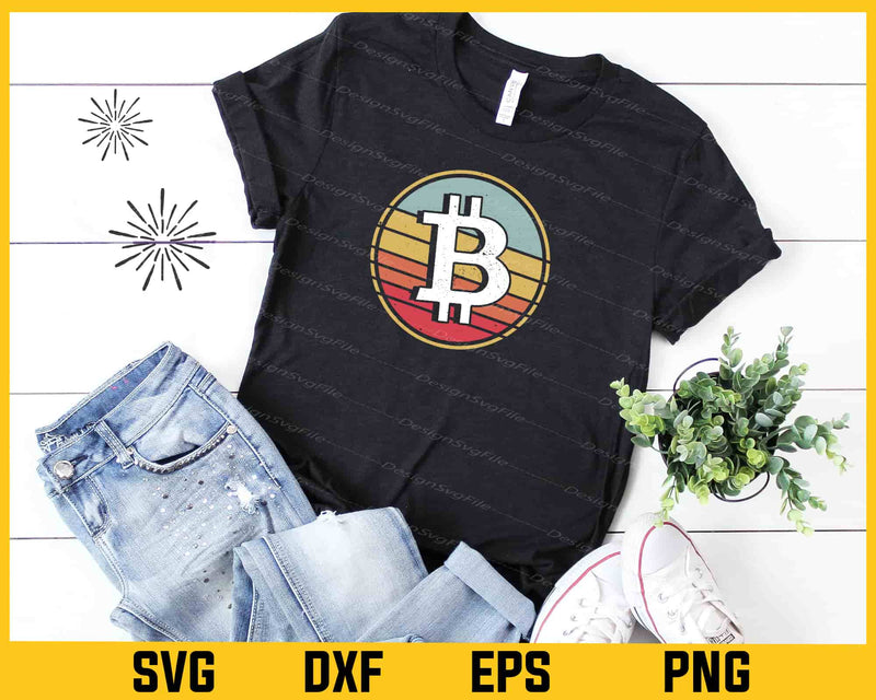 Retro Crypto Bitcoin Svg Cutting Printable File  - Premium Cutting Files in SVG, PNG & EPS Formats - Premium SVG Cutting Files for Crafts