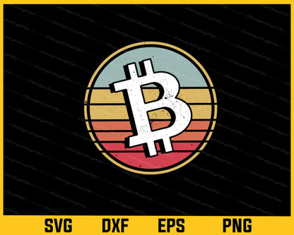 Retro Crypto Bitcoin Svg Cutting Printable File  - Premium Cutting Files in SVG, PNG & EPS Formats - Premium SVG Cutting Files for Crafts