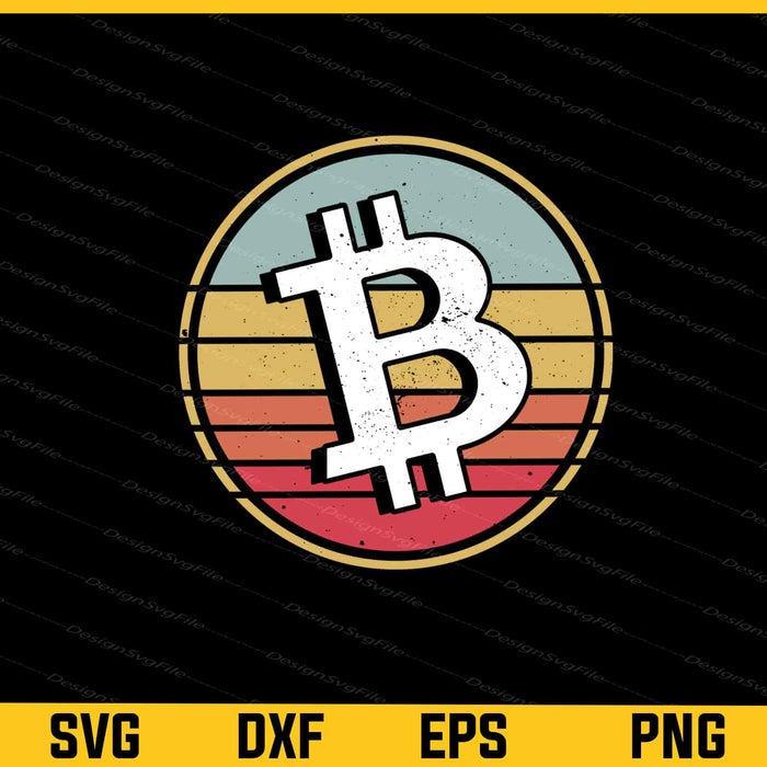 Retro Crypto Bitcoin Svg Cutting Printable File  - Premium Cutting Files in SVG, PNG & EPS Formats - Premium SVG Cutting Files for Crafts