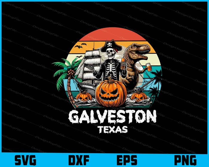 Retro Galveston Texas SVG, Texas Beach SVG, Halloween PNG