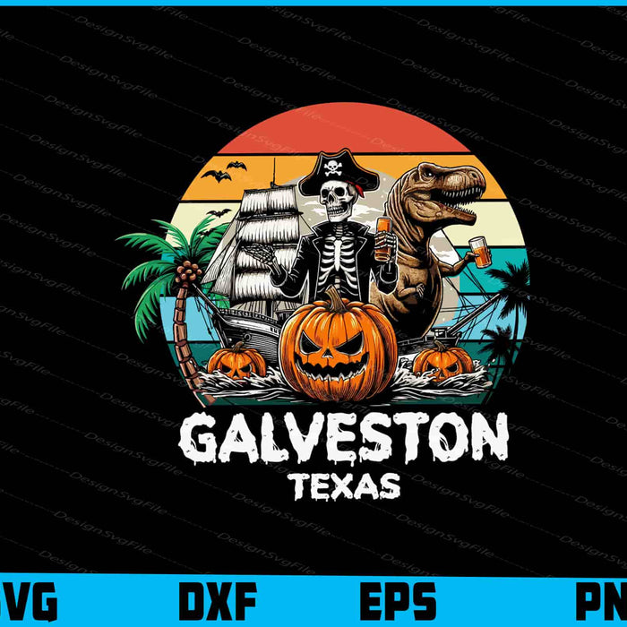 Retro Galveston Texas SVG, Texas Beach SVG, Halloween PNG