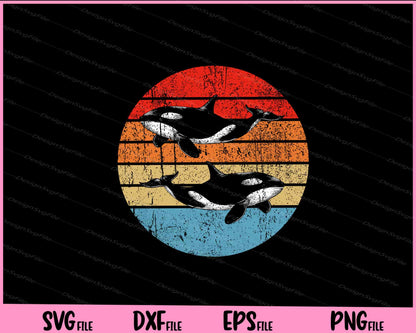 Retro Killer Whale Svg Cutting Printable Files  - Premium Cutting Files in SVG, PNG & EPS Formats - Premium SVG Cutting Files for Crafts