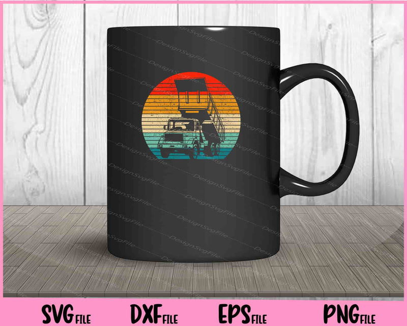 Retro Recycling Trash Garbage Truck Sunset mug