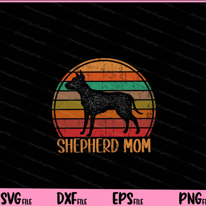 Retro Shepherd Mom Dog Mother Pet Svg Cutting Printable Files  - Premium Cutting Files in SVG, PNG & EPS Formats - Premium SVG Cutting Files for Crafts