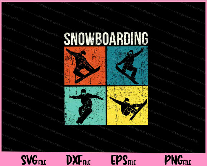 Retro Snowboard and Snowboarding Svg Cutting Printable Files  - Premium Cutting Files in SVG, PNG & EPS Formats - Premium SVG Cutting Files for Crafts