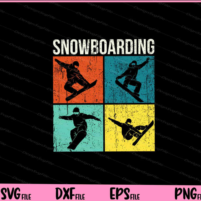 Retro Snowboard and Snowboarding Svg Cutting Printable Files  - Premium Cutting Files in SVG, PNG & EPS Formats - Premium SVG Cutting Files for Crafts
