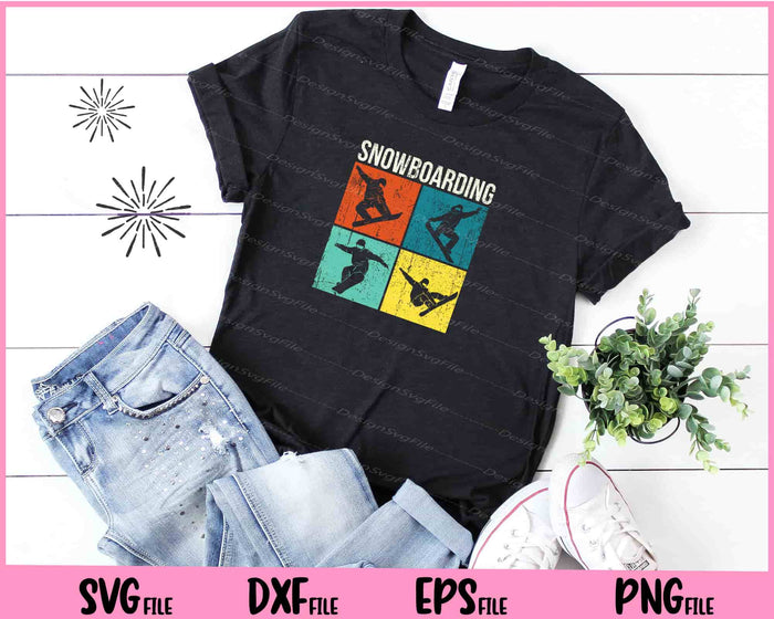 Retro Snowboard and Snowboarding Svg Cutting Printable Files  - Premium Cutting Files in SVG, PNG & EPS Formats - Premium SVG Cutting Files for Crafts
