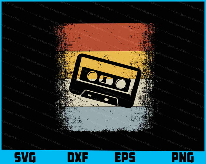 Retro Style Oldschool Tape Cassette Vintage SVG