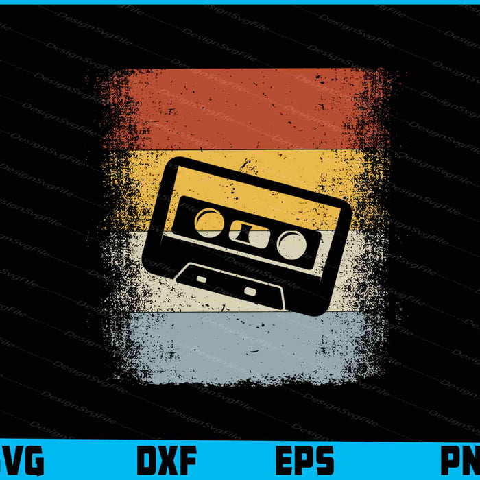 Retro Style Oldschool Tape Cassette Vintage SVG
