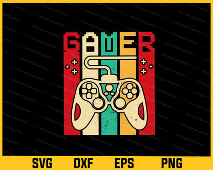 Retro Vintage Gamer Svg Cutting Printable File  - Premium Cutting Files in SVG, PNG & EPS Formats - Premium SVG Cutting Files for Crafts