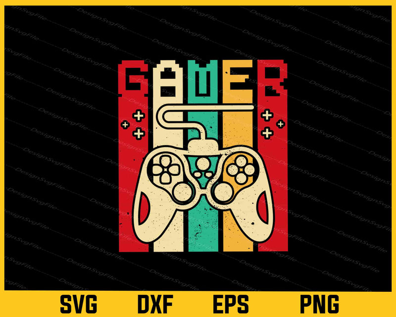 Retro Vintage Gamer Svg Cutting Printable File  - Premium Cutting Files in SVG, PNG & EPS Formats - Premium SVG Cutting Files for Crafts