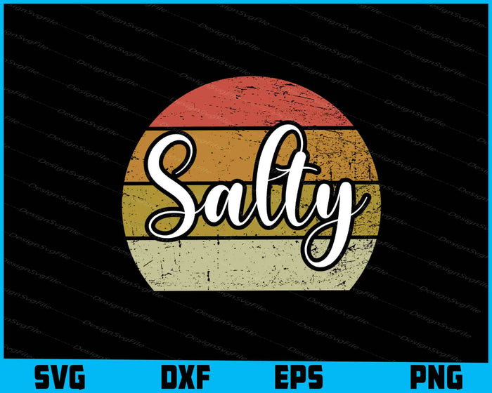 Retro Vintage Salty Beach Summer Vacation SVG