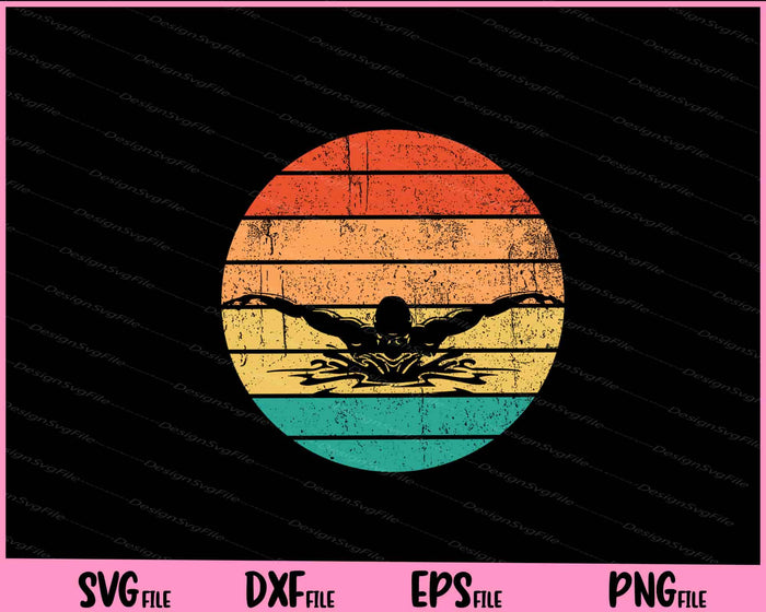 Retro Vintage Swimming Svg Cutting Printable Files  - Premium Cutting Files in SVG, PNG & EPS Formats - Premium SVG Cutting Files for Crafts