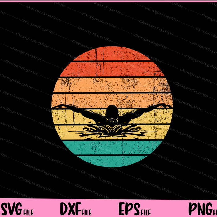 Retro Vintage Swimming Svg Cutting Printable Files  - Premium Cutting Files in SVG, PNG & EPS Formats - Premium SVG Cutting Files for Crafts