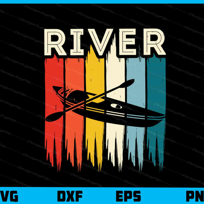 River Vintage Retro Svg Cutting Printable File  - Premium Cutting Files in SVG, PNG & EPS Formats - Premium SVG Cutting Files for Crafts