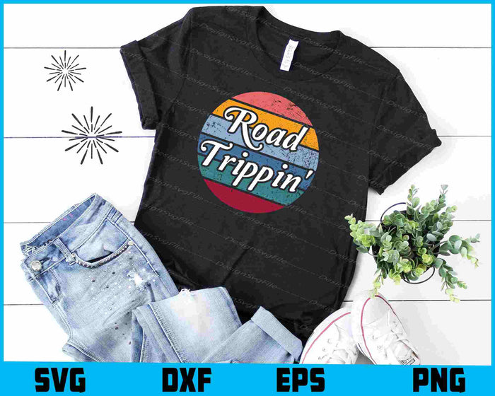 Road Trippin' Retro Circle SVG
