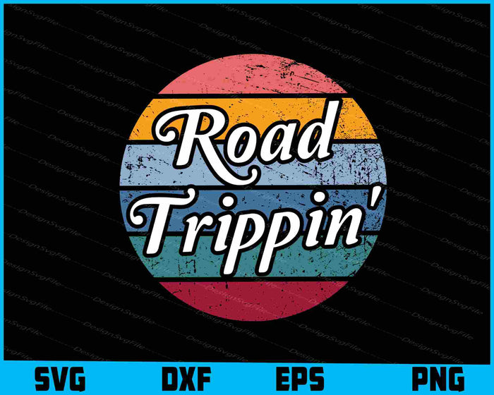 Road Trippin' Retro Circle SVG
