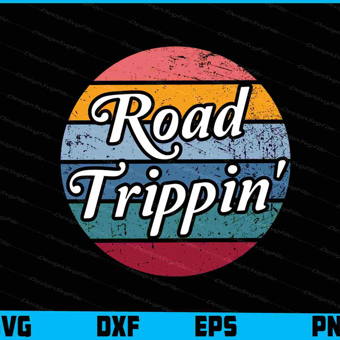 Road Trippin' Retro Circle SVG
