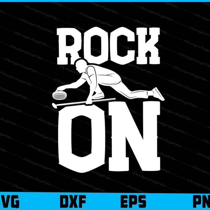 Rock On Curling SVG