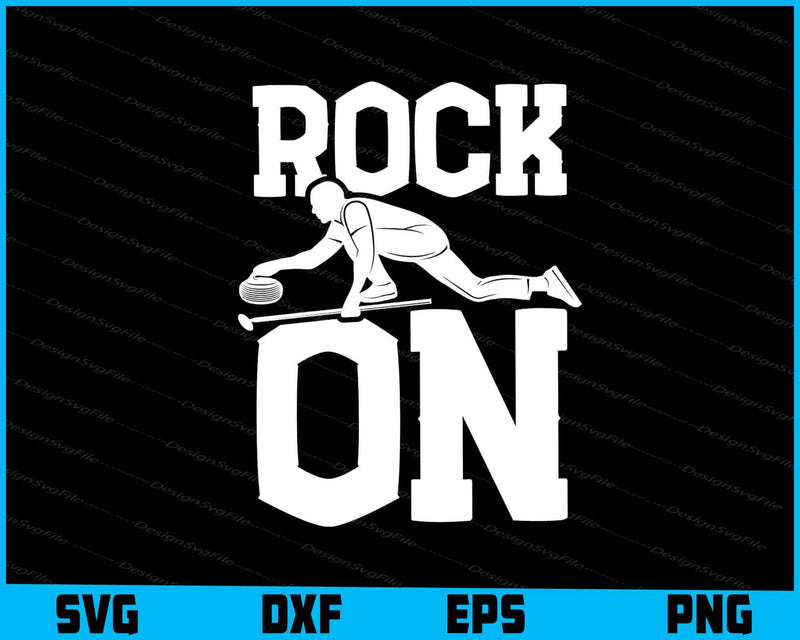 Rock On Curling SVG