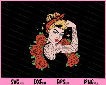 Rockabilly Girl Tattoos Svg Cutting Printable Files  - Premium Cutting Files in SVG, PNG & EPS Formats - Premium SVG Cutting Files for Crafts