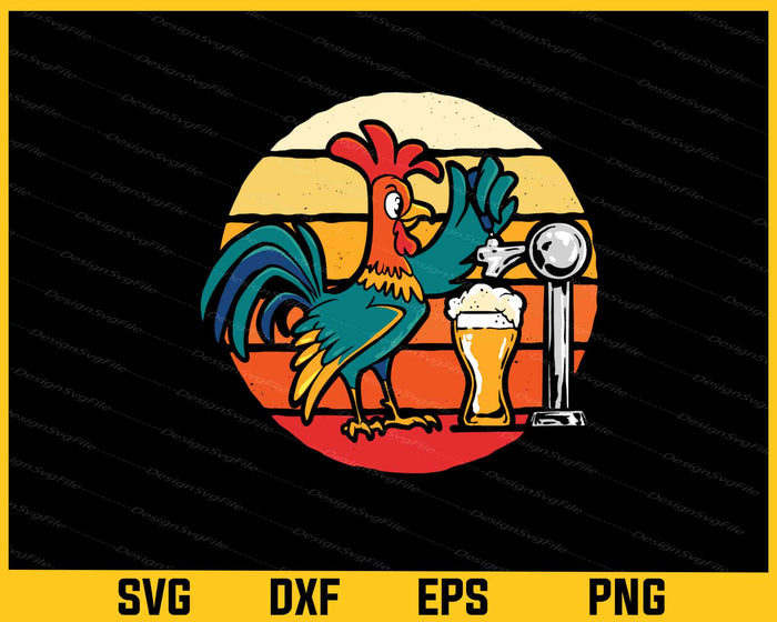 Rooster Beer Drinking Svg Cutting Printable File  - Premium Cutting Files in SVG, PNG & EPS Formats - Premium SVG Cutting Files for Crafts