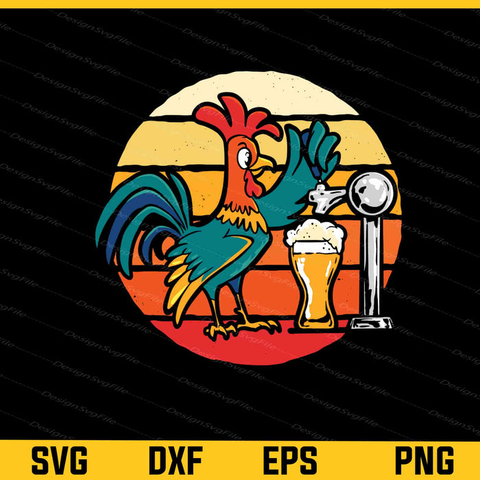 Rooster Beer Drinking Svg Cutting Printable File  - Premium Cutting Files in SVG, PNG & EPS Formats - Premium SVG Cutting Files for Crafts