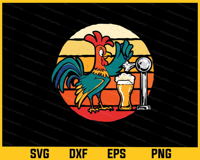 Rooster Beer Drinking Svg Cutting Printable File  - Premium Cutting Files in SVG, PNG & EPS Formats - Premium SVG Cutting Files for Crafts