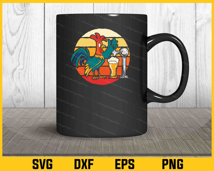 Rooster Beer Drinking Svg Cutting Printable File  - Premium Cutting Files in SVG, PNG & EPS Formats - Premium SVG Cutting Files for Crafts