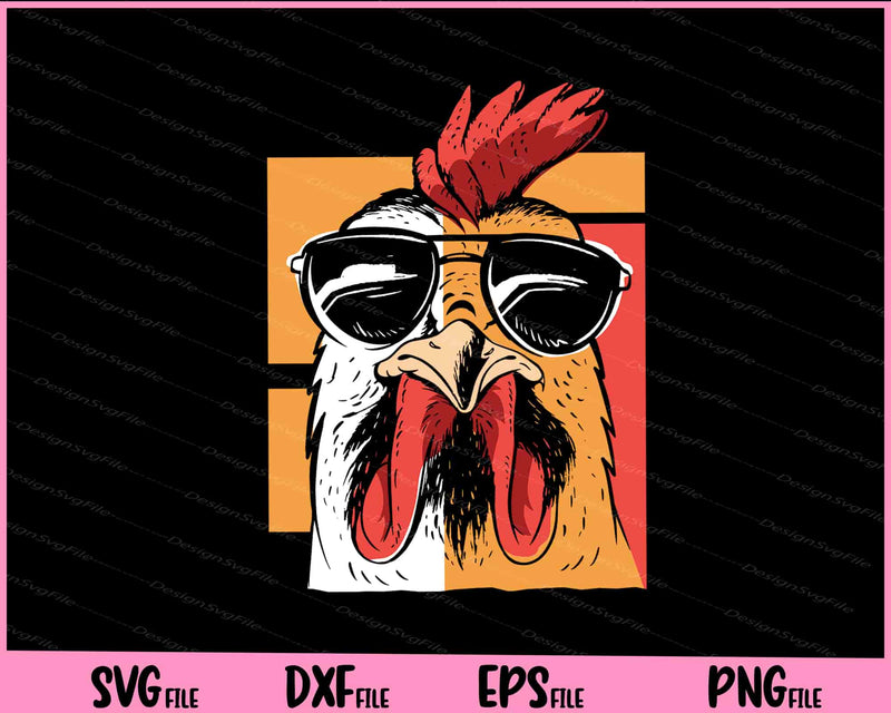 Rooster Sunglasses Funny Svg Cutting Printable Files  - Premium Cutting Files in SVG, PNG & EPS Formats - Premium SVG Cutting Files for Crafts