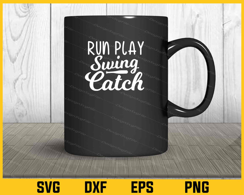 Run Play Swing Catch Softball Svg Cutting Printable File  - Premium Cutting Files in SVG, PNG & EPS Formats - Premium SVG Cutting Files for Crafts