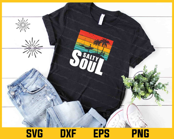Salty Soul Surf Summer Svg Cutting Printable File  - Premium Cutting Files in SVG, PNG & EPS Formats - Premium SVG Cutting Files for Crafts