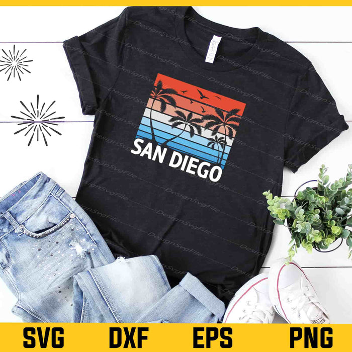 San Diego Surfing Summer Svg Cutting Printable File  - Premium Cutting Files in SVG, PNG & EPS Formats - Premium SVG Cutting Files for Crafts