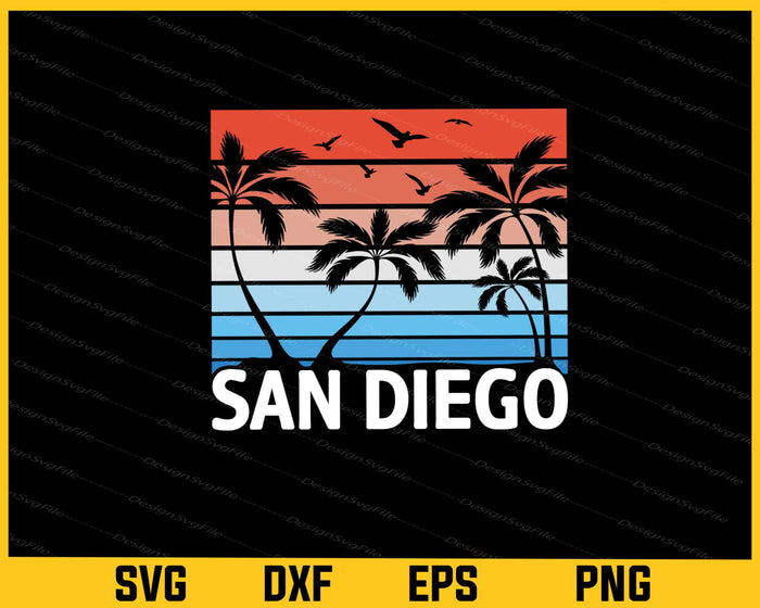San Diego Surfing Summer Svg Cutting Printable File  - Premium Cutting Files in SVG, PNG & EPS Formats - Premium SVG Cutting Files for Crafts