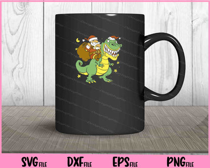 Santa Riding T-rex Christmas Svg Cutting Printable Files  - Premium Cutting Files in SVG, PNG & EPS Formats - Premium SVG Cutting Files for Crafts